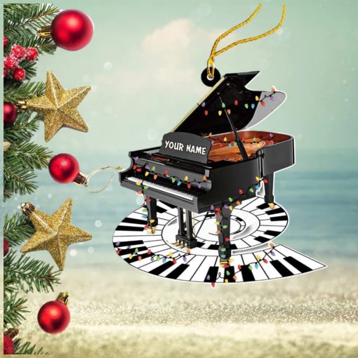 Personalized Piano Flat Acrylic Christmas Ornament