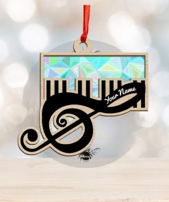 Personalized Piano Music Note Christmas Ornament