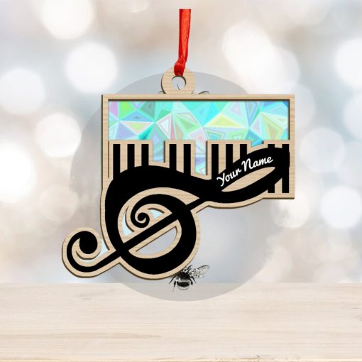 Personalized Piano Music Note Christmas Ornament