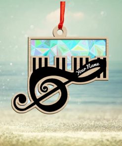 Personalized Piano Music Note Christmas Ornament