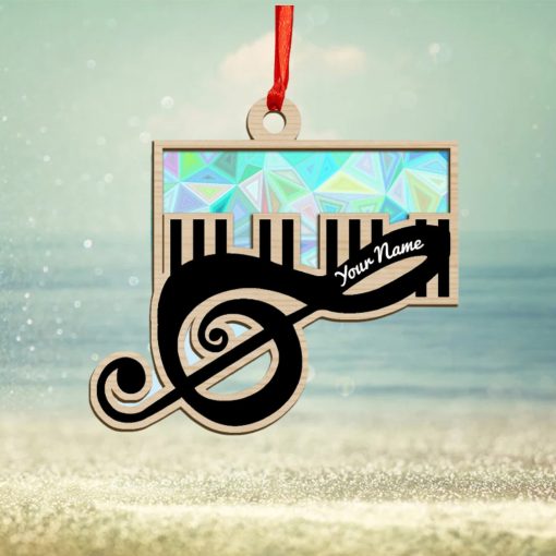 Personalized Piano Music Note Christmas Ornament