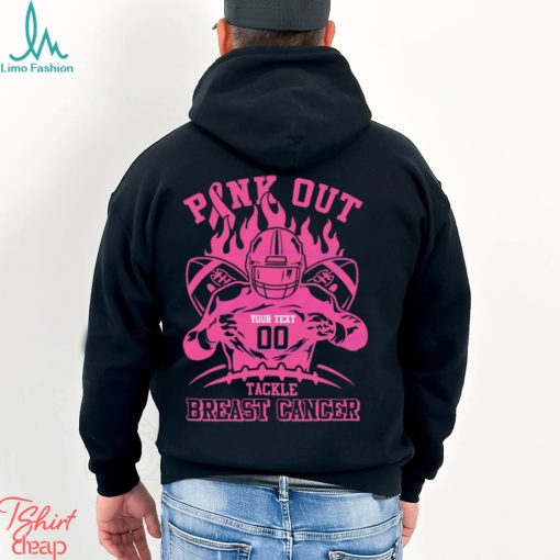 Personalized Pink Out Tackle Breast Cancer Football Player Shirt