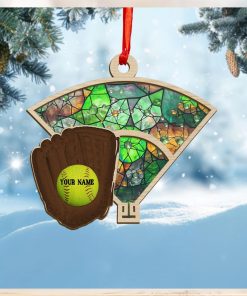 Personalized Softball Glove Chritsmas Ornament