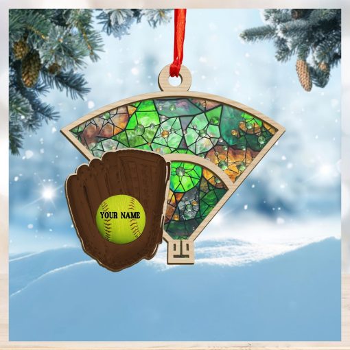 Personalized Softball Glove Chritsmas Ornament