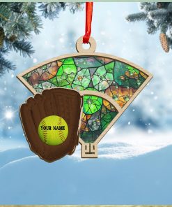 Personalized Softball Glove Chritsmas Ornament