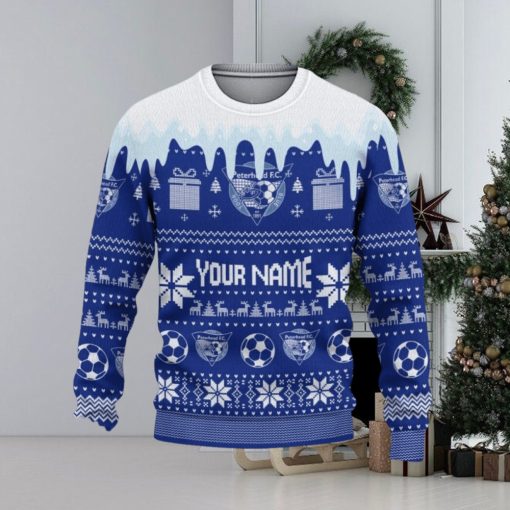 Peterhead FC Logo Ugly Christmas Sweater New Gift For Men And Women Custom Name Custom Name