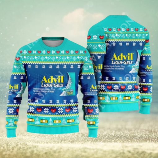 Pharmacy Nurse Medical Advil Liquigels Ugly Christmas Sweater