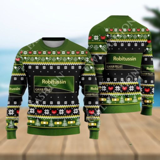 Pharmacy Nurse Medical Robitussin Cough Relief Ugly Christmas Sweater