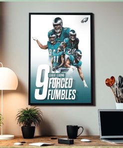 Philadelphia Eagles 9 League Leading Forced Fumbles Home Decor Poster Canvas