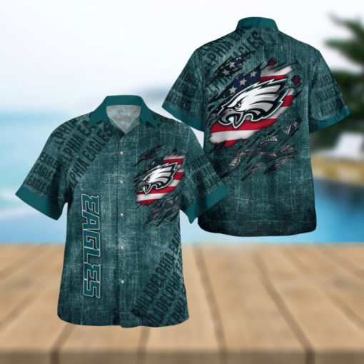 Philadelphia Eagles American Flag 3D All Over Print Hawaiian Shirt