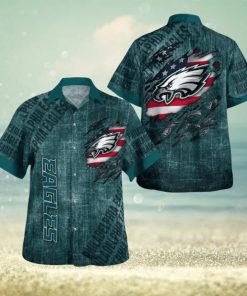 Philadelphia Eagles American Flag 3D All Over Print Hawaiian Shirt