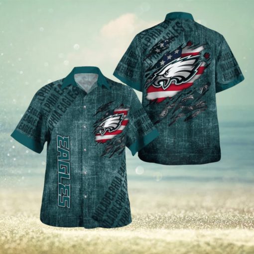 Philadelphia Eagles American Flag 3D All Over Print Hawaiian Shirt