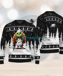 Philadelphia Eagles Black Grinch Turkey Disguise Thankgiving Knitted Christmas Sweater AOP Gift Holidays