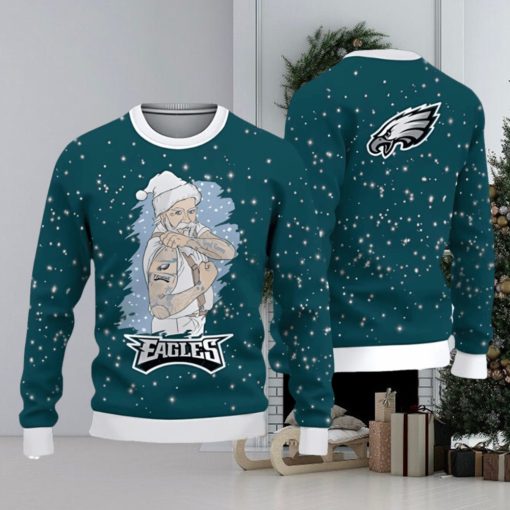 Philadelphia Eagles Christmas Santa Claus Tattoo Ugly Christmas Sweater