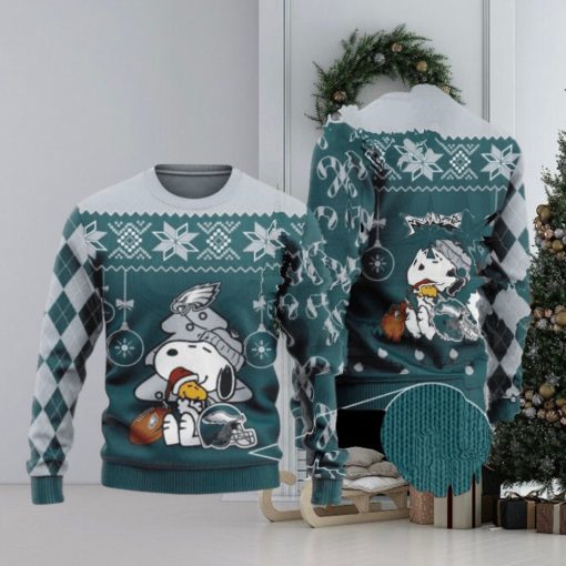 Philadelphia Eagles Funny Charlie Brown Peanuts Snoopy Ugly Christmas Sweaters