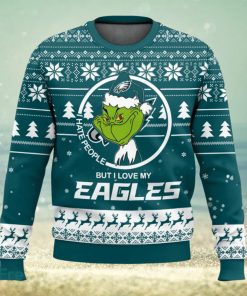 Philadelphia Eagles Grinch I Hate People But I Love 3D Sweater Christmas Gift Ugly Christmas Sweater