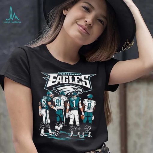 Philadelphia Eagles Kelce Cox Hurts Swift Signatures Shirt