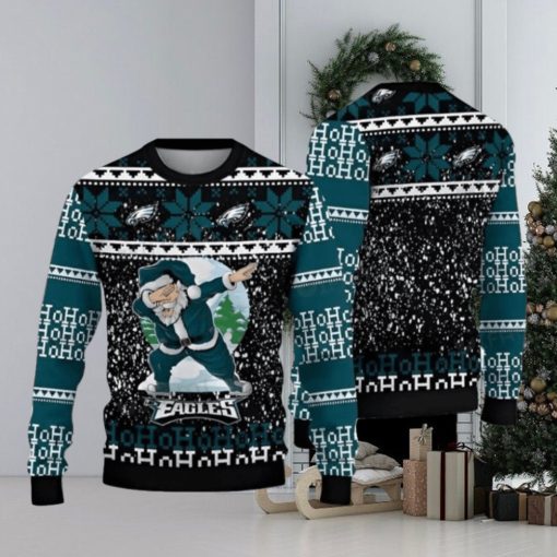 Philadelphia Eagles Santa Claus Dabbing Ugly Christmas Sweaters