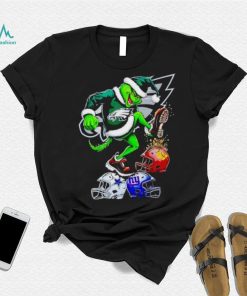 Philadelphia Eagles Santa Grinch stomp NFL helmets funny Christmas shirt