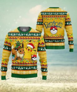 Pikachu Eevee Christmas Ugly Sweater