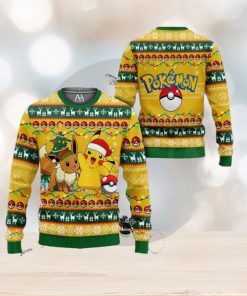 Pikachu Eevee Christmas Ugly Sweater