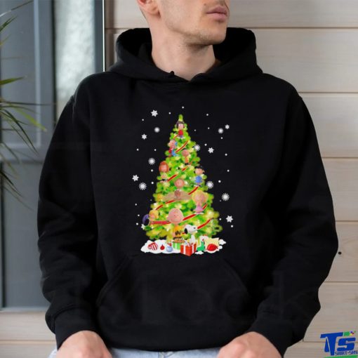 Pine tree Snoopy and friends merry christmas shirt