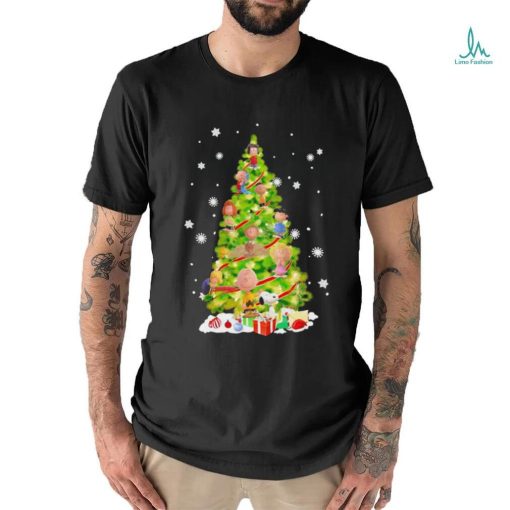 Pine tree Snoopy and friends merry christmas shirt