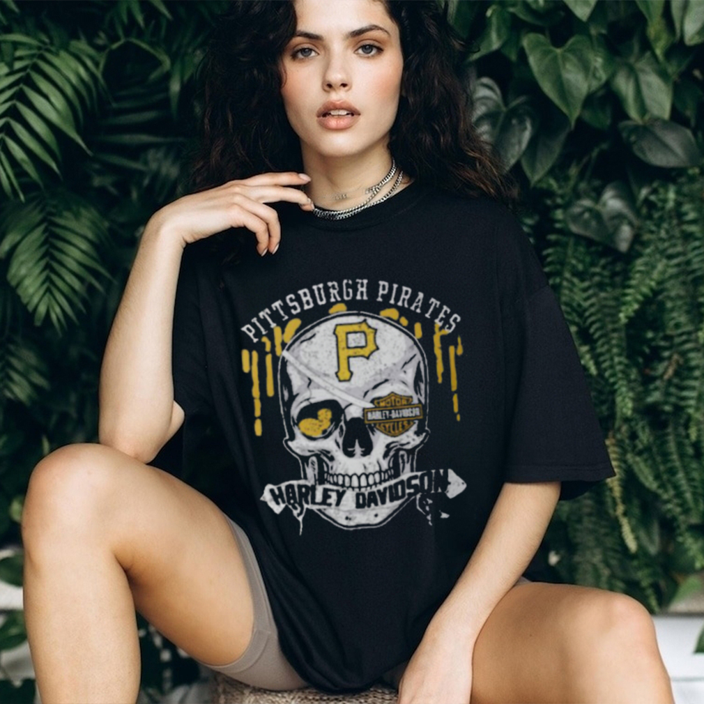 Pittsburgh Pirates x Harley Davidson Skull T Shirt Pittsburgh Pirates x Harley Davidson Skull T Shirt