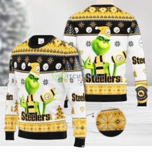 Pittsburgh Steelers Grinch Christmas AOP Sweater For Men Women