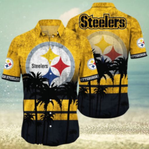 Pittsburgh Steelers Logo Coconut Tropical Hawaiian Shirt Beach Gift For Fans