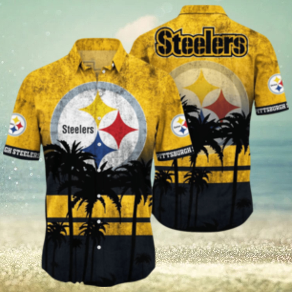 Pittsburgh Steelers Logo Coconut Tropical Hawaiian Shirt Beach Gift For Fans Pittsburgh Steelers Logo Coconut Tropical Hawaiian Shirt Beach Gift For Fans