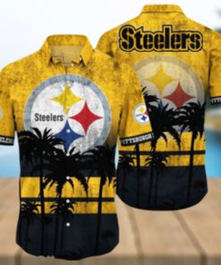Pittsburgh Steelers Logo Coconut Tropical Hawaiian Shirt Beach Gift For Fans