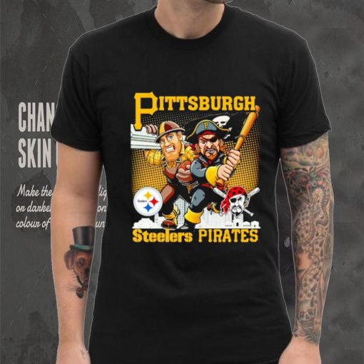 Pittsburgh Steelers Pirates mascot skyline shirt