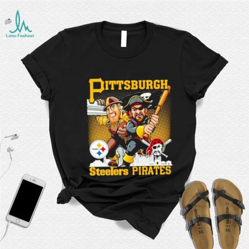 Pittsburgh Steelers Pirates mascot skyline shirt