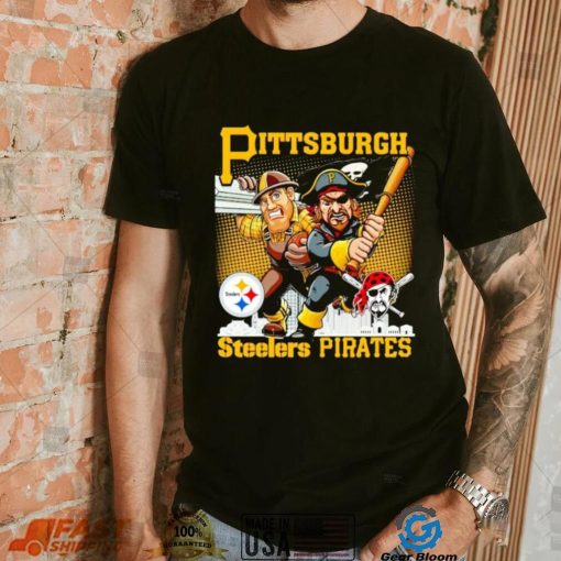 Pittsburgh Steelers Pirates mascot skyline shirt