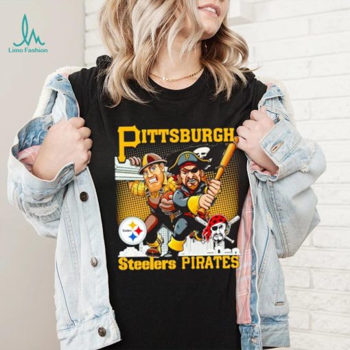 Pittsburgh Steelers Pirates mascot skyline shirt