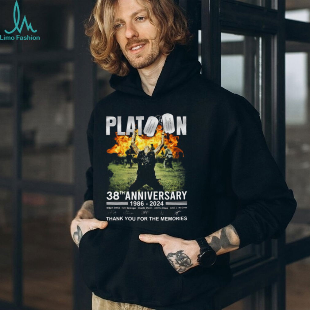 Platoon 38th Anniversary 1986 – 2024 Thank You For The Memories T Shirt Platoon 38th Anniversary 1986 – 2024 Thank You For The Memories T Shirt