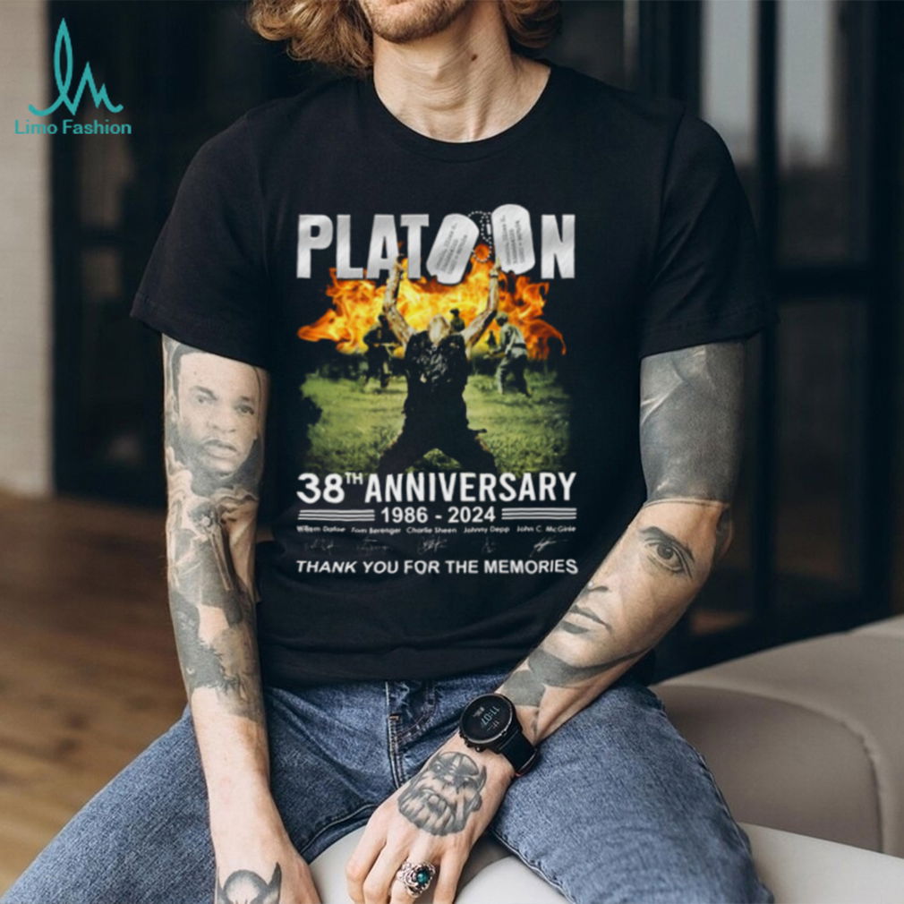 Platoon 38th Anniversary 1986 – 2024 Thank You For The Memories T Shirt Platoon 38th Anniversary 1986 – 2024 Thank You For The Memories T Shirt
