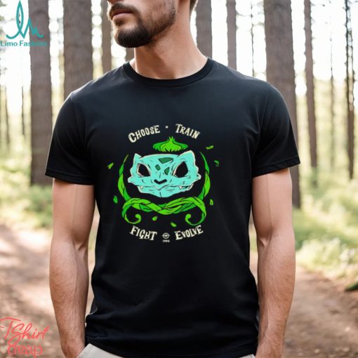 Pokemon Bulbasaur skull grass choose train fight evolve 1996 shirt