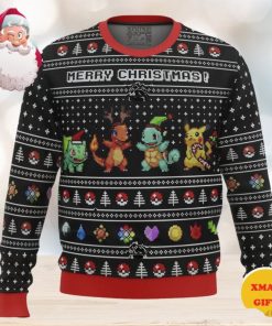 Pokemon Kanto Starters Christmas AOP Sweater