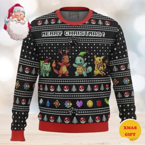 Pokemon Kanto Starters Christmas AOP Sweater