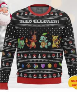 Pokemon Kanto Starters Christmas AOP Sweater