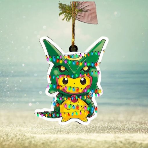 Pokemon Poncho Pikachu Rayquaza Custom Tree Decorations 2023 Ornament