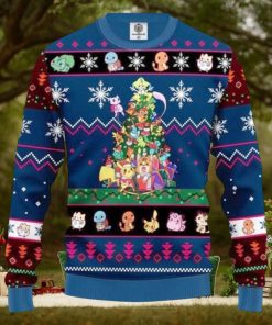 Pokemon Tree Blue Ugly Christmas Sweater