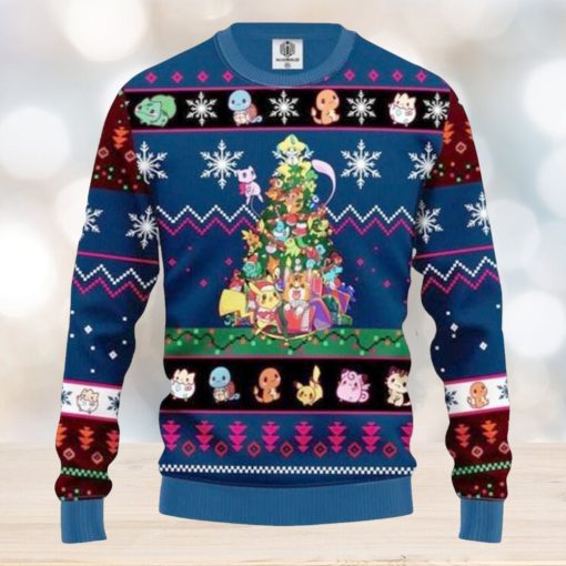 Pokemon Tree Blue Ugly Christmas Sweater