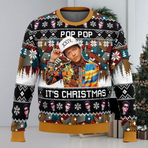 Pop Pop It’s Christmas Bruno Mars Ugly Christmas Sweater