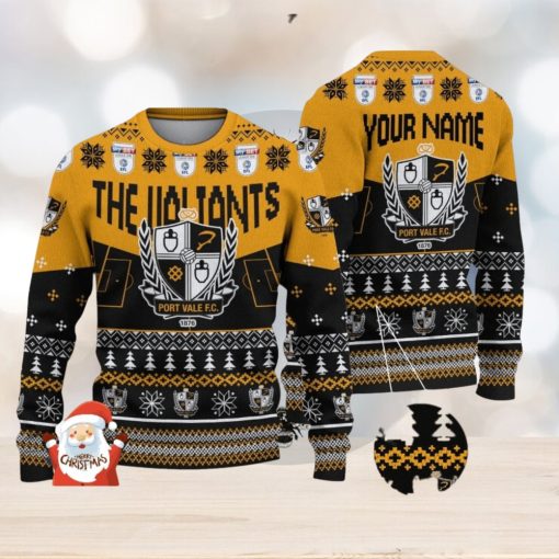 Port Vale 3D Ugly Christmas Sweater Christmas Holiday Gift Custom Name For Men And Women