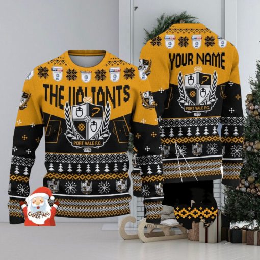 Port Vale 3D Ugly Christmas Sweater Christmas Holiday Gift Custom Name For Men And Women