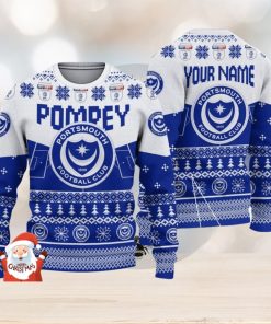 Portsmouth F.C 3D Ugly Christmas Sweater Christmas Holiday Gift Custom Name For Men And Women