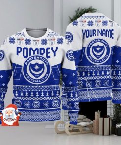 Portsmouth F.C 3D Ugly Christmas Sweater Christmas Holiday Gift Custom Name For Men And Women